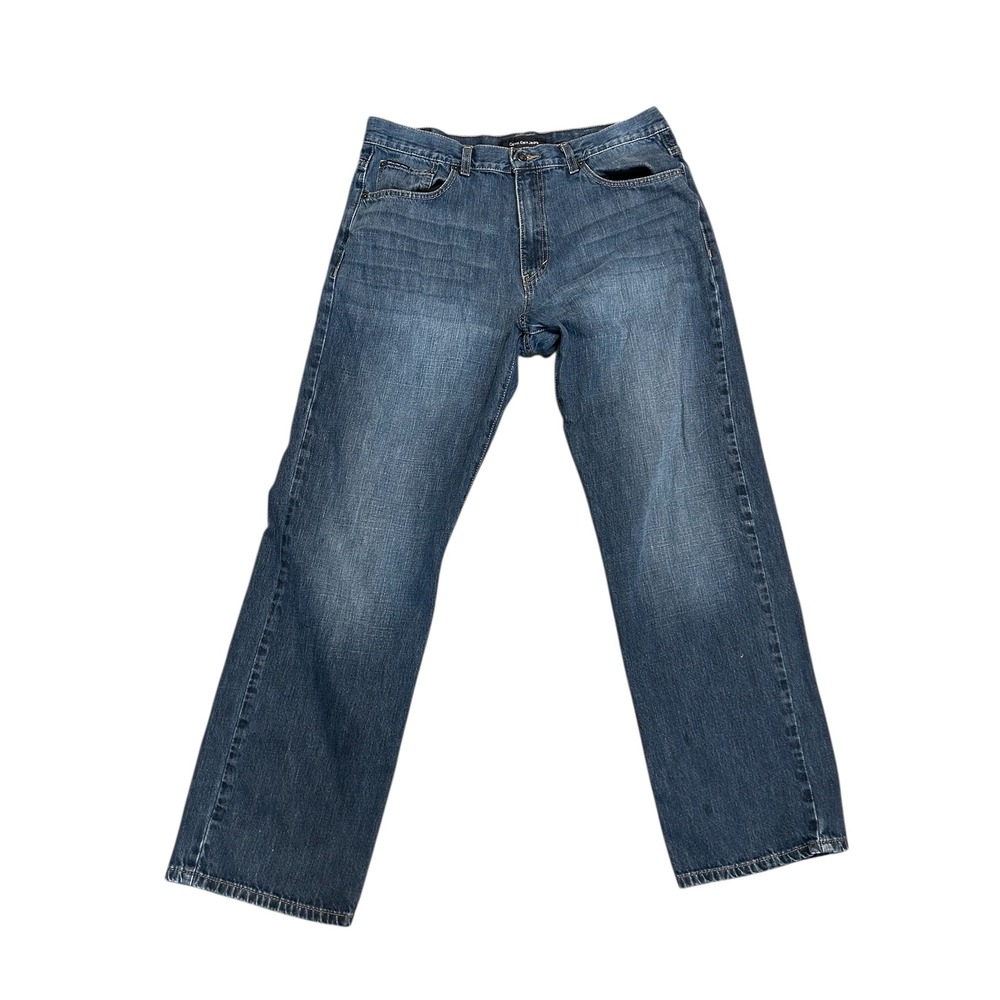 Calvin Klein Jeans Relaxed Straight Mens Blue Denim Jeans‎ Size 36 x 32